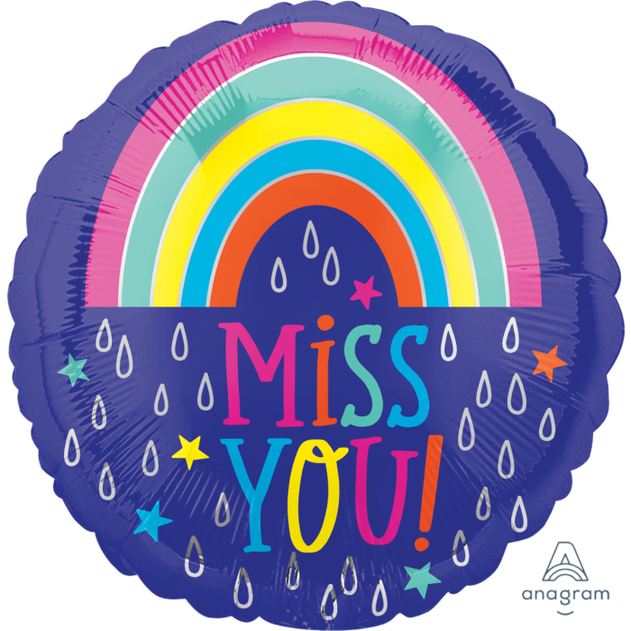 Miss You Raindrops Mylar Balloon 18" | 1ct