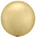 16-Inch White Gold Circle orbz Balloon. Balloon is a perfect sphere when inflated.