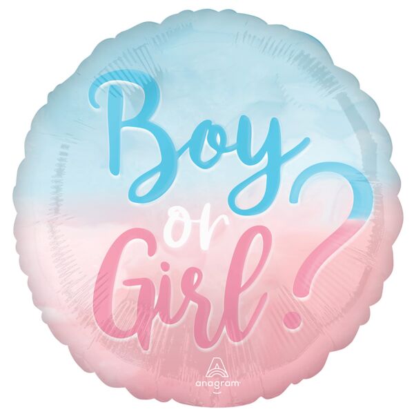 Boy or Girl Gender Reveal Foil Mylar Balloon 18" | 1ct