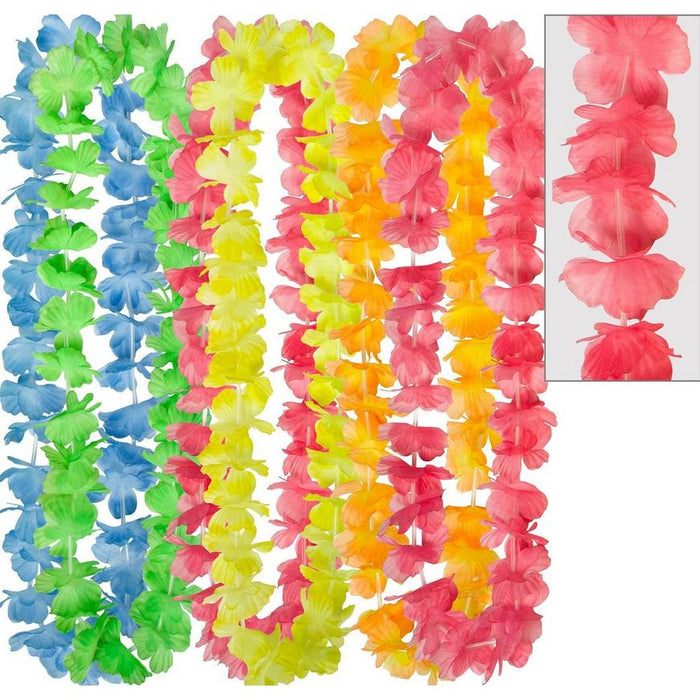 Rainbow Flower Leis 40" | 6ct