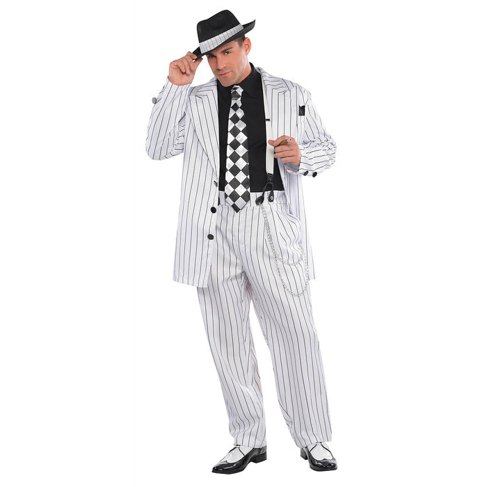 Roaring 20's Gangster/Mob Boss Pinstripe Costume Adult Plus | 5pc