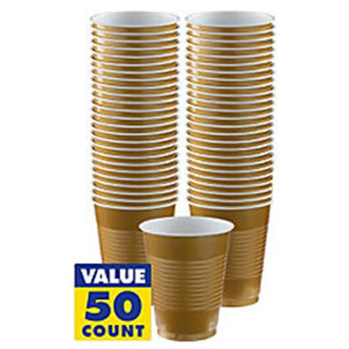 Gold 16oz Plastic Cups | 50ct