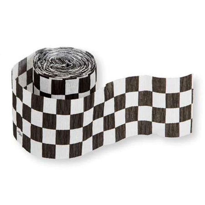 Checkered Crepe Paper Streamer | 2.5" x 30'