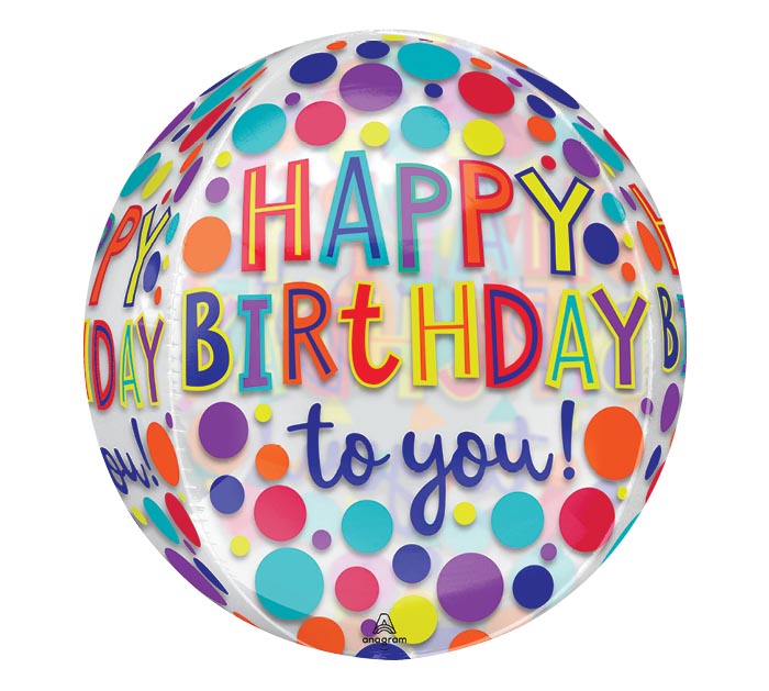 Happy Birthday To You Jewel Tones Orbz 15" | 1ct