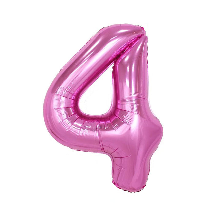 #4 Pink Jumbo Metallic Balloon 34' | 1ct