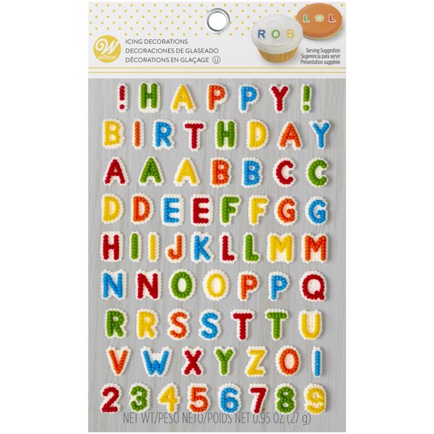 Happy Birthday Letters & Numbers Icing Decorations  |1 ct