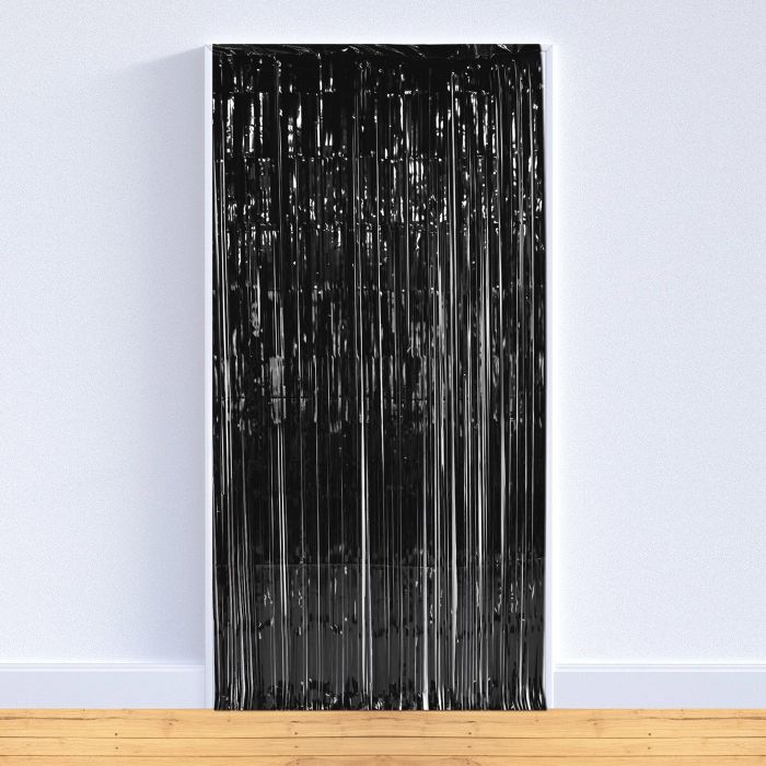Metallic Gleam 'N Curtain Black  3' x 8' | 1 ct