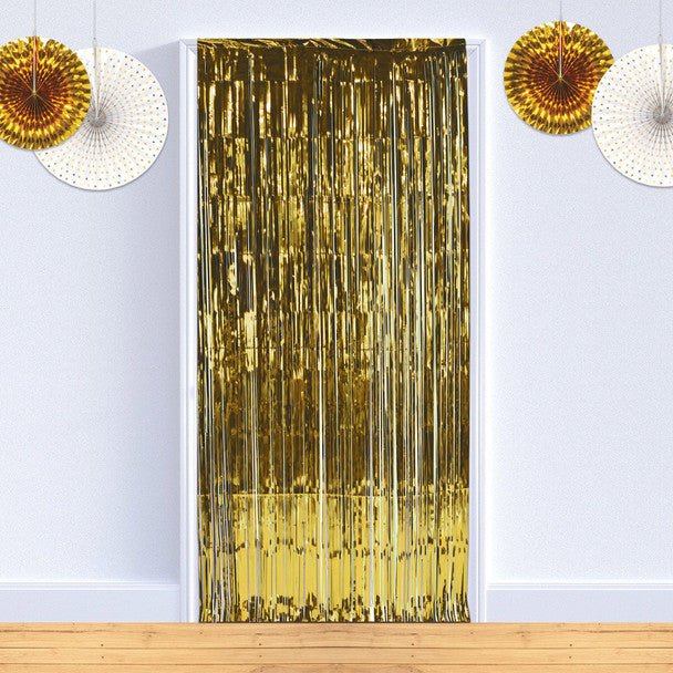 Metallic Doorway Curtain, Gold 3'x8' | 1 count