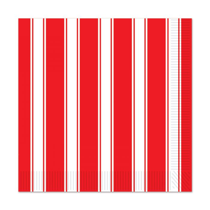 Carnival Striped Red & White Luncheon Napkins 16pk | 1ct
