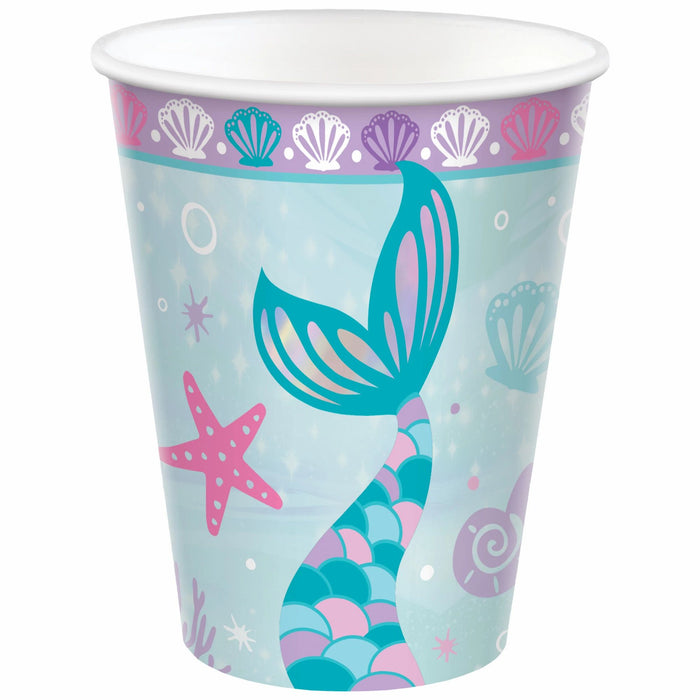 Shimmering Mermaids Paper Cups, 9oz | 8ct