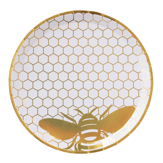 Hey Bae Bee Honeycomb Plates 9" | 8ct