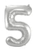 Air-filled Silver Number Balloon 5