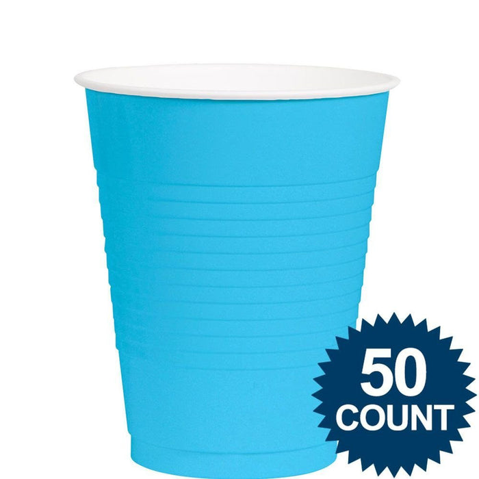 Caribbean Blue 16oz Plastic Cups | 50ct
