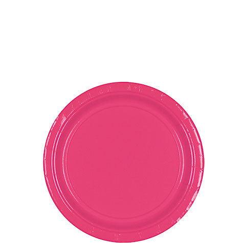 Bright Pink 7" Paper Plates | 20ct