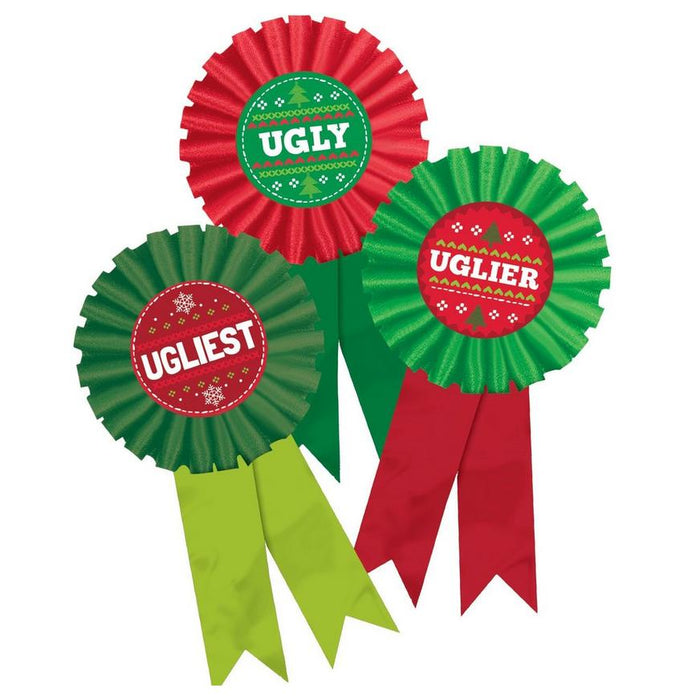 Christmas Ugly Sweater Party Award Ribbons | 3ct