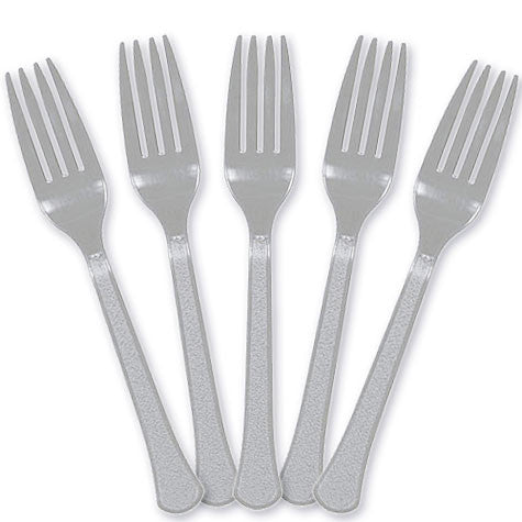 Silver Plastic Forks | 20ct