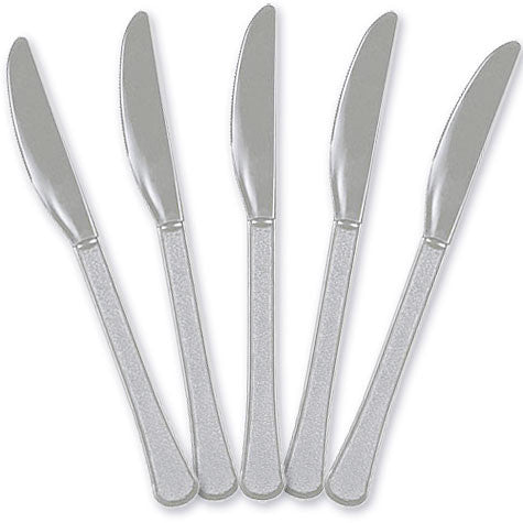 Silver Plastic Knives | 20ct
