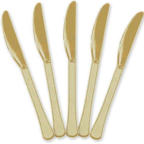 Gold Plastic Knives | 20ct