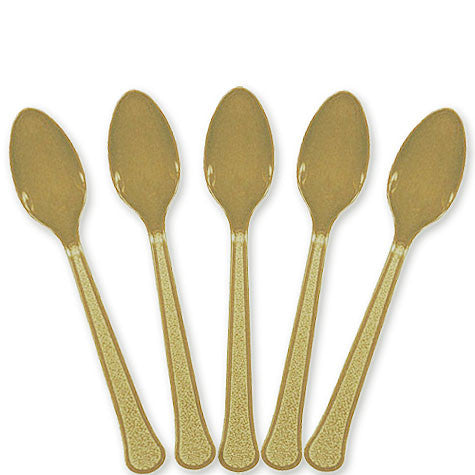 Gold Plastic Spoons | 20ct
