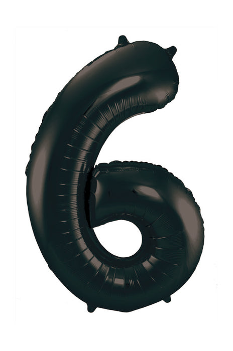 #6 Black Jumbo Mylar Balloon 34" | 1ct