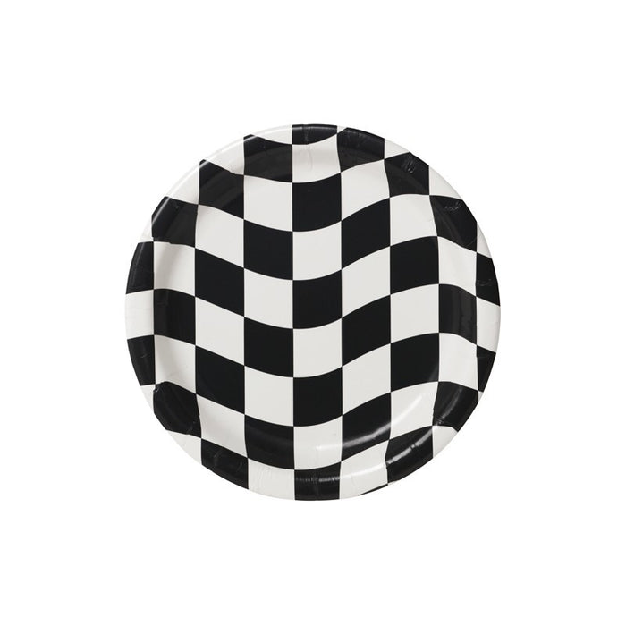 Checkered Flag Paper Plates, 9'' | 8 ct