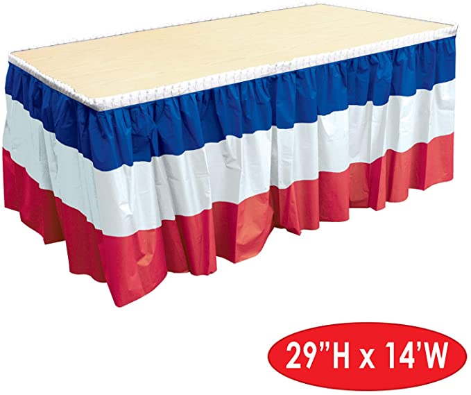 Patriotic Pleated Table Skirting  | 1 ct