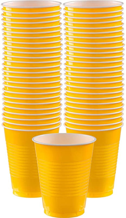 Yellow Sunshine 18oz Plastic Cups | 50ct