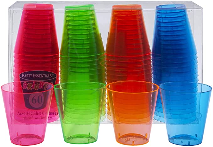 Neon Plastic Shot Glass 2 oz.  | 60ct