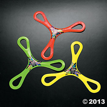 Plastic 3-Handle Boomerangs | 12ct
