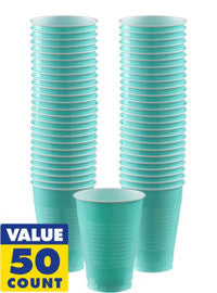 Robin's Egg Blue 16oz Plastic Cups | 50ct