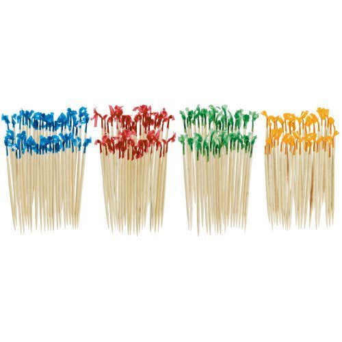 Cocktail Cellophane Frill Picks, Assorted | 130 ct