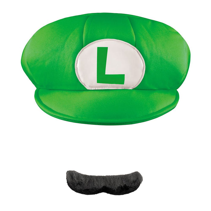 Super Mario Luigi Adult Hat & Mustache | 1 ct