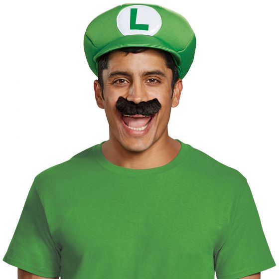 Super Mario Luigi Adult Hat & Mustache | 1 ct