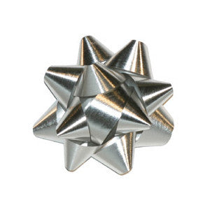 Star Bow, Silver Metallic 3.5" |1 ct