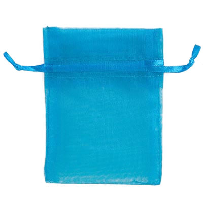 Turquoise Organza Bags | 10 ct