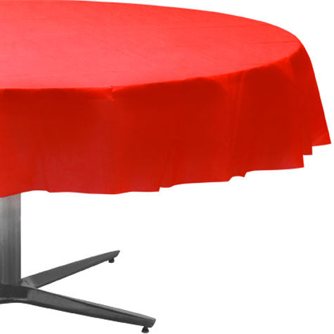 Apple Red Round Table Cover | 1ct, 84" Round