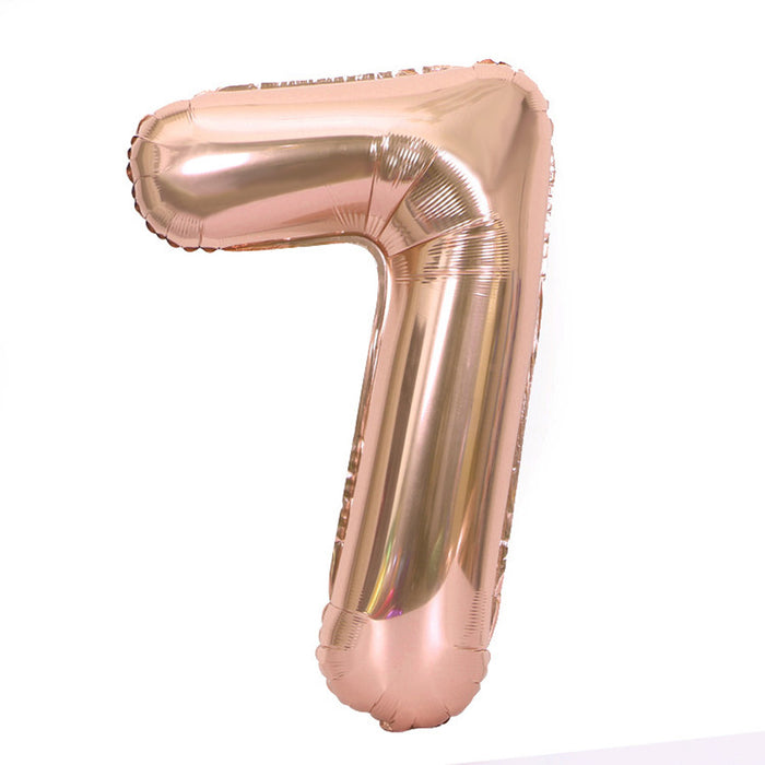 Air Filled Rose Gold Mylar ''7'' Number Balloon, 16" | 1 ct