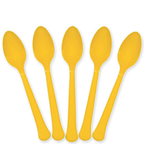 Yellow Sunshine Plastic Spoons | 20ct