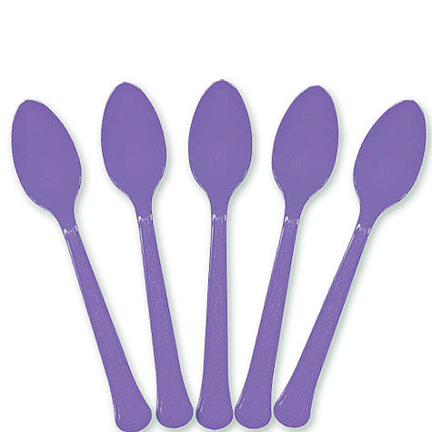 New Purple Plastic Spoons | 20ct