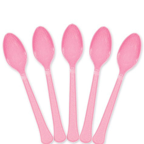 New Pink Plastic Spoons | 20ct