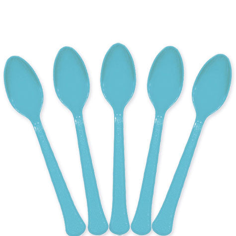 Caribbean Blue Plastic Spoons | 20ct