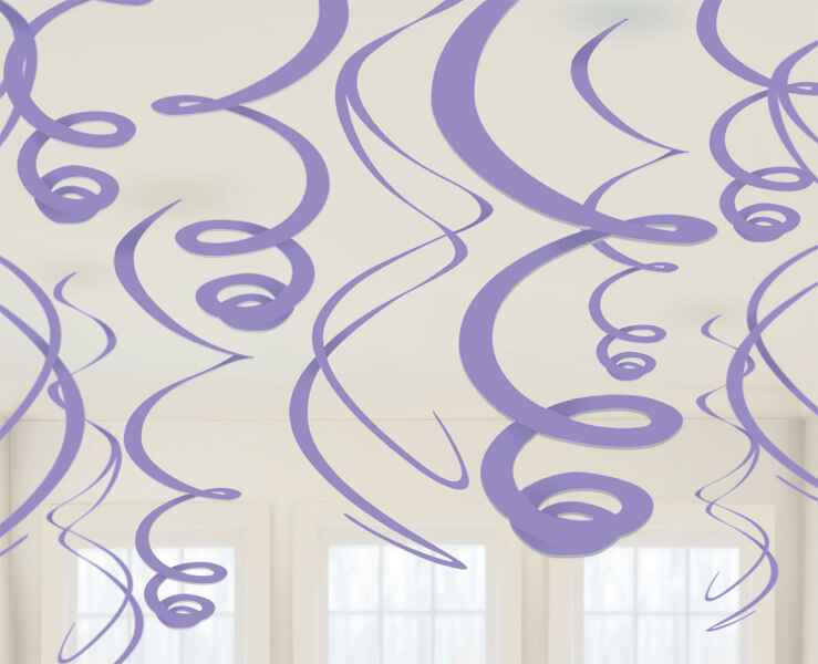 New Purple Swirl Decorations | 12pc, 22"