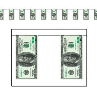 $100 Bill Pennant Banner | 10" x 12'