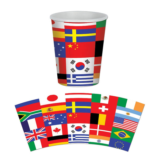 International Flag 9oz. Hot & Cold Paper Cups | 8ct
