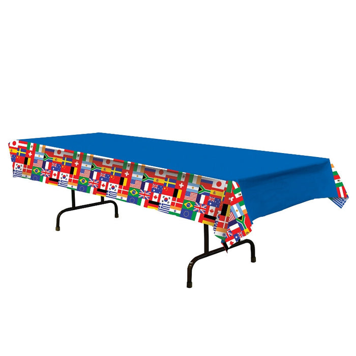 International Flag Plastic Tablecloth 54in x 108'' | 1ct