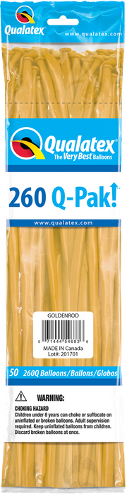50 ct  GOLDENROD 260 Q-Pak Balloons | 1ct