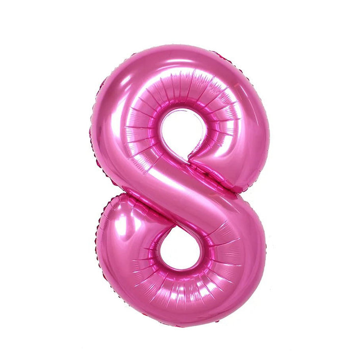 #8 Pink Jumbo Metallic Balloon 34" | 1ct