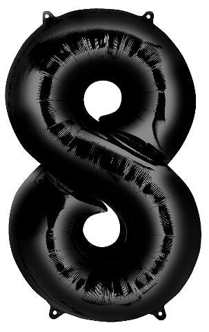Black Jumbo Number Balloons 34"