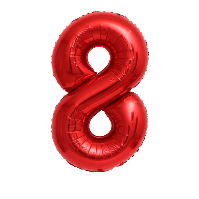 #8 Red Jumbo Metallic Balloon 34" | 1ct