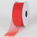 5/8in Sheer Red Ribbon with satin edges | 25yds